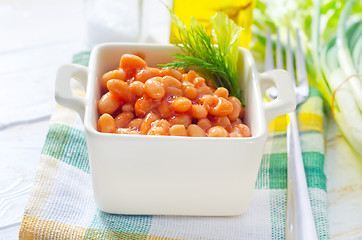 Image showing white bean with tomato sauce