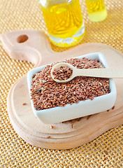 Image showing flax seed and oil