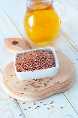 Image showing flax seed and oil