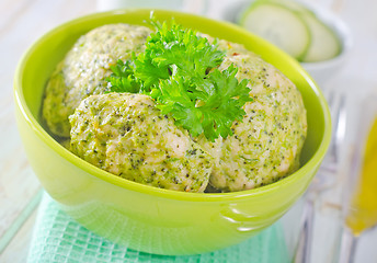 Image showing cutlets from chicken and vegetables