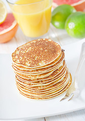 Image showing pancakes with fruit