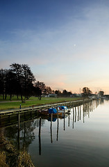 Image showing Harbor at Sunset