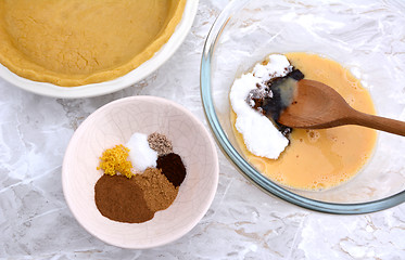 Image showing Ingredients for pumpkin pie filling