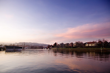 Image showing Harbor at Sunset