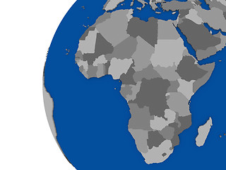 Image showing African continent on political globe