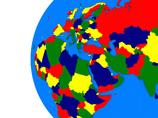 Image showing EMEA region on political globe