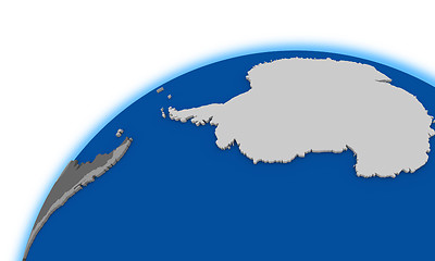 Image showing Antarctica on globe political map