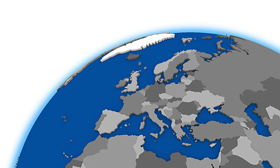 Image showing Europe on globe political map