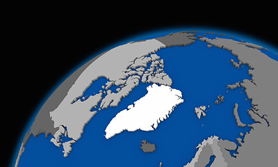 Image showing Arctic north polar region on planet Earth political map