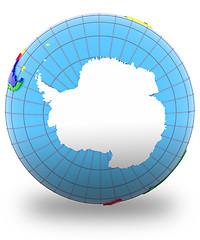 Image showing Antarctic on the globe 