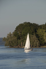 Image showing Sailboat at the Bavarian lake Chiemsee, Germany