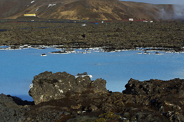 Image showing Milky white and blue water of the geothermal bath Blue Lagoon in