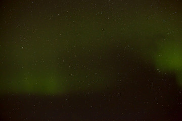 Image showing Northern lights with bright stars, Iceland