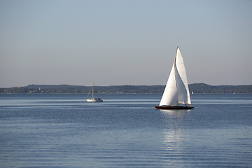 Image showing Sailboats at the Bavarian lake Chiemsee, Germany