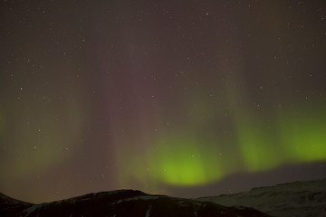 Image showing Different colors of northern lights in Iceland