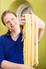 Image showing Homemade Pasta Fettuccine Detail