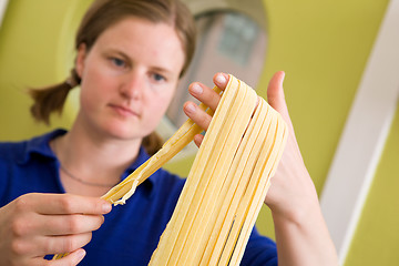 Image showing Homemade Pasta Fettuccine Detail