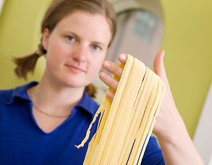 Image showing Homemade Pasta Fettuccine Detail