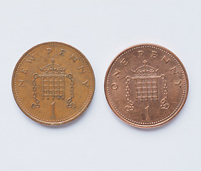 Image showing UK 1 penny coin