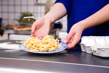 Image showing Plate of Fresh Pasta