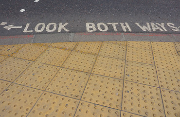Image showing Look both ways sign
