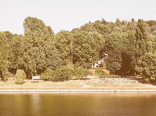 Image showing Retro looking River Po in Turin