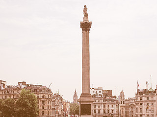 Image showing Retro looking Nelson Column in London