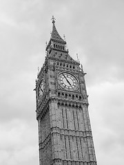 Image showing Black and white Big Ben in London