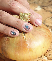 Image showing Beautiful nails with art