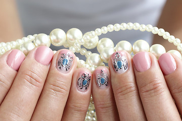 Image showing Beautiful nails with art