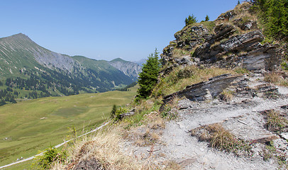 Image showing Typical view of the Swiss alps