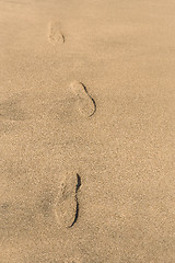 Image showing Footprints in the sand