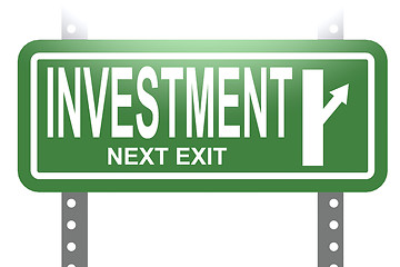 Image showing Investment green sign board isolated