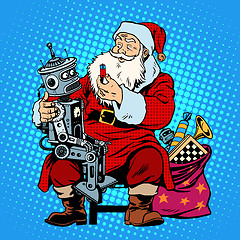 Image showing Santa Claus gift robot battery