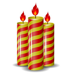 Image showing Red Yellow Wax Candles Set.