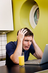 Image showing Worried Computer User