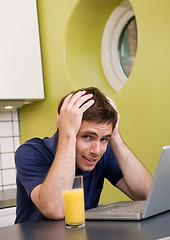 Image showing Worried Computer User