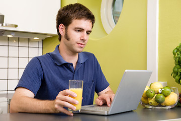 Image showing Using Computer with Juice