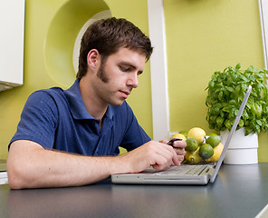 Image showing Shopping at Home in Kitchen