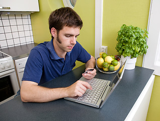 Image showing Shopping at Home in Kitchen