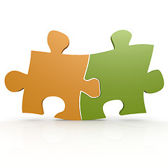 Image showing Green and yellow puzzle