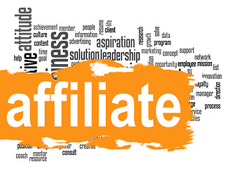 Image showing Affiliate word cloud with orange banner