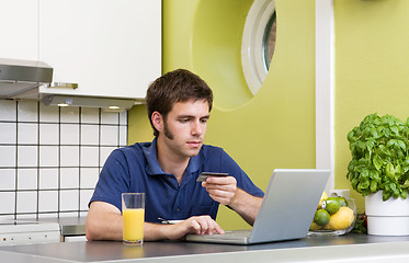 Image showing Online Shopping in Kitchen