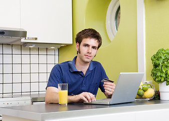 Image showing Online Shopping in Kitchen