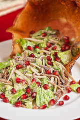 Image showing meat and pomegranate salad 