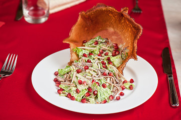 Image showing meat and pomegranate salad 