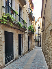 Image showing Narrow street in Girona, Catalonia