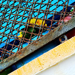 Image showing Detail of a window with a rusty grate