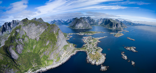 Image showing Aerial panorama of Norway