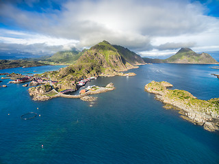 Image showing Fishing village on Lofoten